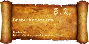 Brebu Krisztina névjegykártya